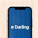 Logotyp eDarling, symbolizujący naukowe dopasowanie i poważne relacje.
