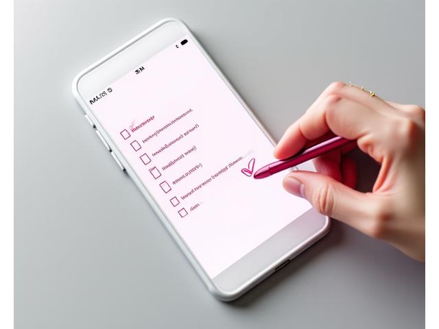 Lista kontrolna z odznaczonymi punktami na telefonie lub tablecie, symbolizująca zasady dla par w mediach społecznościowych.